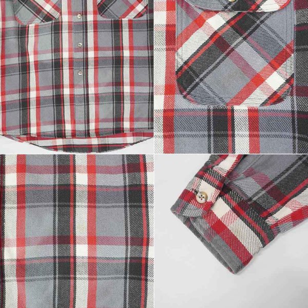 画像3: 80's PRIVETE PROPERTY ヘビーネルシャツ "MADE IN USA / Gray Plaid" (3)