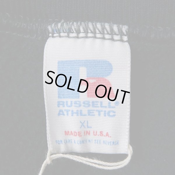 画像2: 80's RUSSELL カレッジプリント スウェット "BLACK / MADE IN USA" (2)