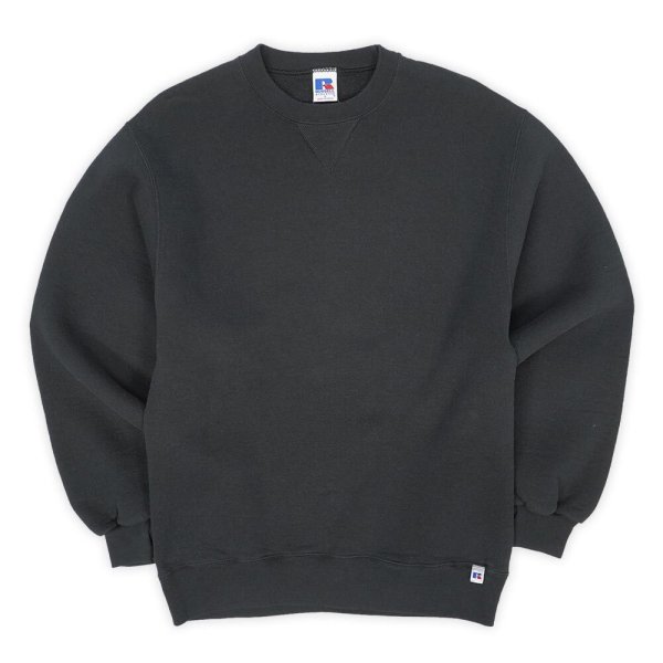 画像1: 90-00's RUSSELL 前V ブランクスウェット "BLACK" (1)