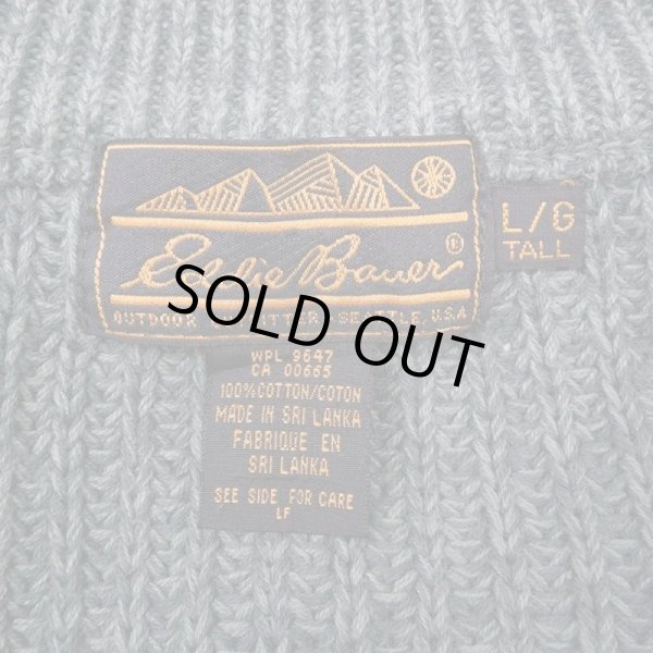 画像2: 80's Eddie Bauer ローゲージ コットンリブニット "黒タグ" (2)