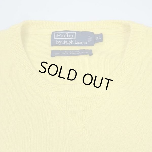 画像4: 90's Polo Ralph Lauren コットンニット "Yellow" (4)