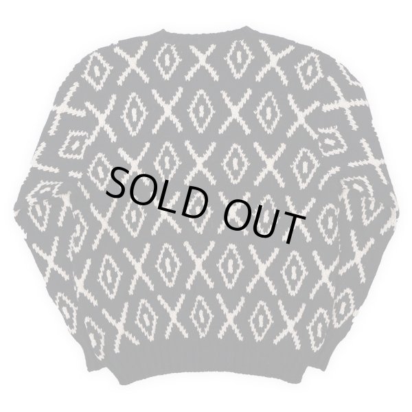 画像2: 90's J.CREW ローゲージ 総柄 ウールニット (2)