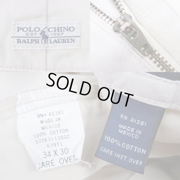 画像3: 90's Polo Ralph Lauren 2タック チノトラウザー "POLO CHINO" (3)