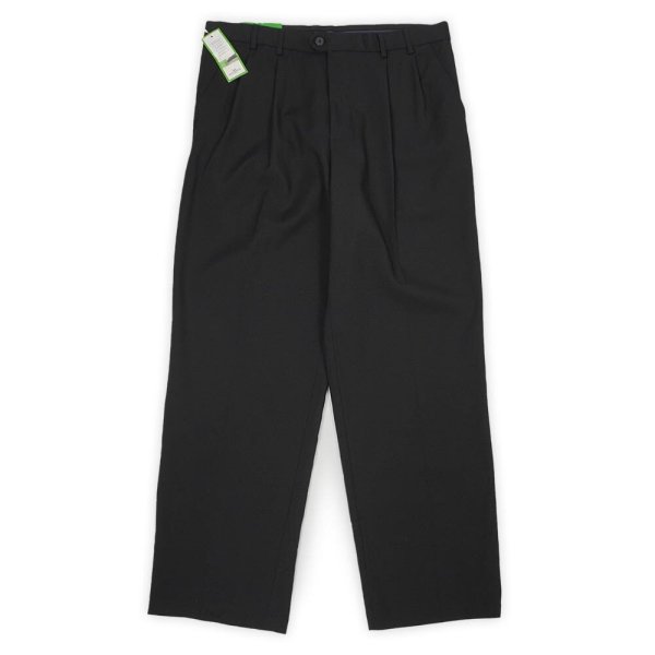 画像1: 00's DOCKERS 2タック ポリエステルトラウザー "BLACK / DEADSTOCK" (1)