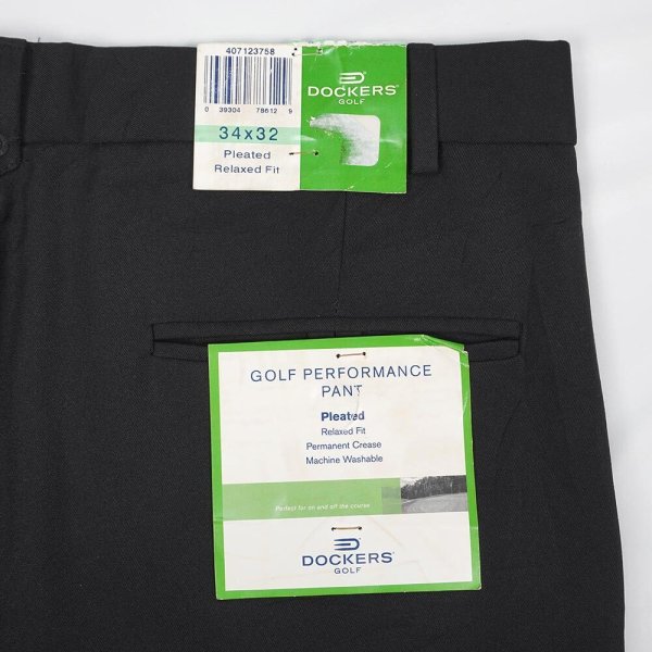 画像3: 00's DOCKERS 2タック ポリエステルトラウザー "BLACK / DEADSTOCK" (3)