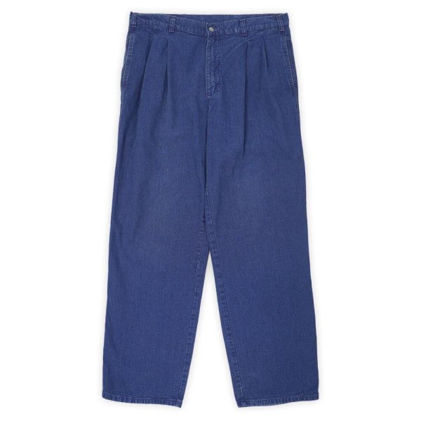 画像1: Early 90's DOCKERS 2タック デニムトラウザー "Dark Indigo" (1)