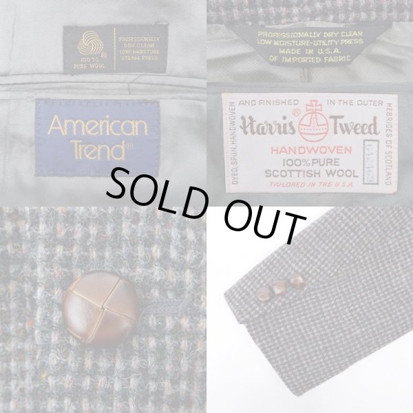 画像3: 80's Harris Tweed ウールテーラードジャケット "MADE IN USA" (3)
