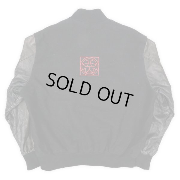 画像2: 90's Holloway レザー切り替えスタジャン  "ALL BLACK / MADE IN USA" (2)