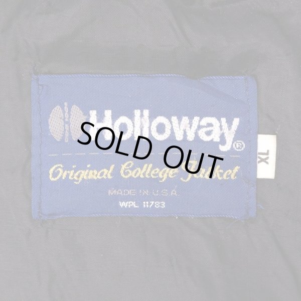画像3: 90's Holloway レザー切り替えスタジャン  "ALL BLACK / MADE IN USA" (3)