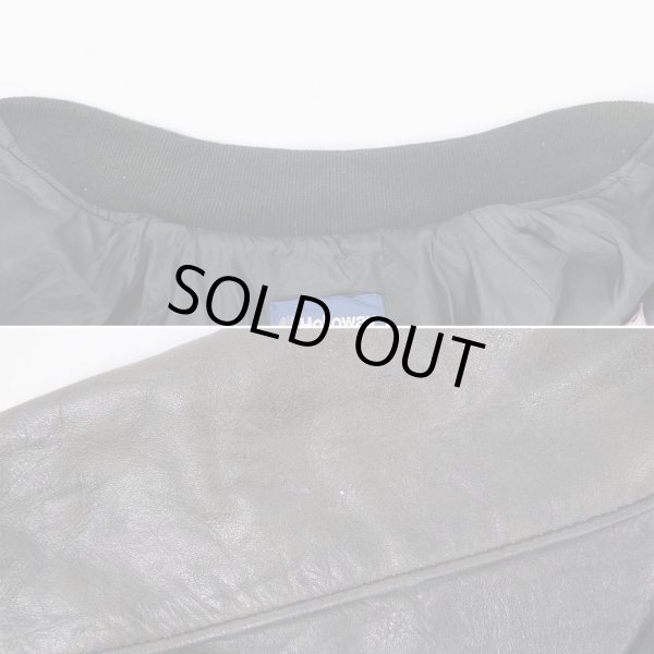 画像5: 90's Holloway レザー切り替えスタジャン  "ALL BLACK / MADE IN USA" (5)