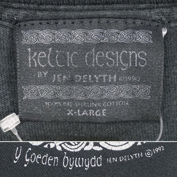 画像2: 90's Keltic Designs by Jen Delyth プリントTシャツ "BLACK" (2)