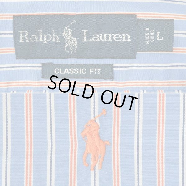 画像2: 00's Polo Ralph Lauren マルチストライプ柄 ボタンダウンシャツ "CLASSIC FIT" (2)