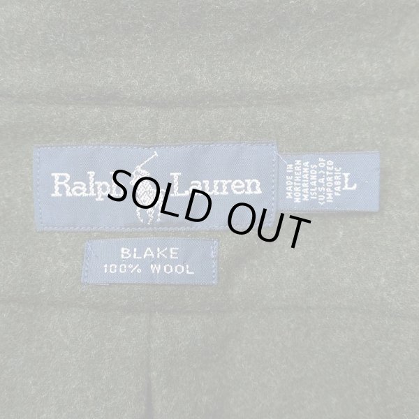 画像2: 90's Polo Ralph Lauren ウール ボタンダウンシャツ "BLAKE" (2)