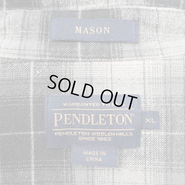 画像2: 00's Pendleton フランネル ボタンダウンシャツ "MASON / Black Omble Plaid" (2)