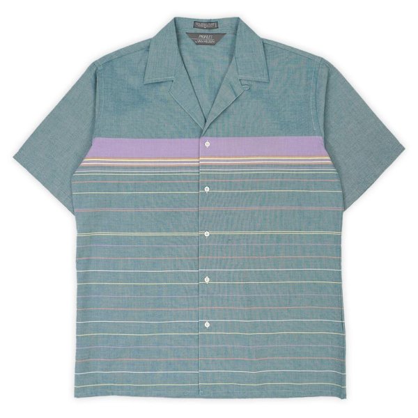 画像1: 80-90's VAN HEUSEN マルチボーダー柄 オープンカラーシャツ "DEADSTOCK" (1)