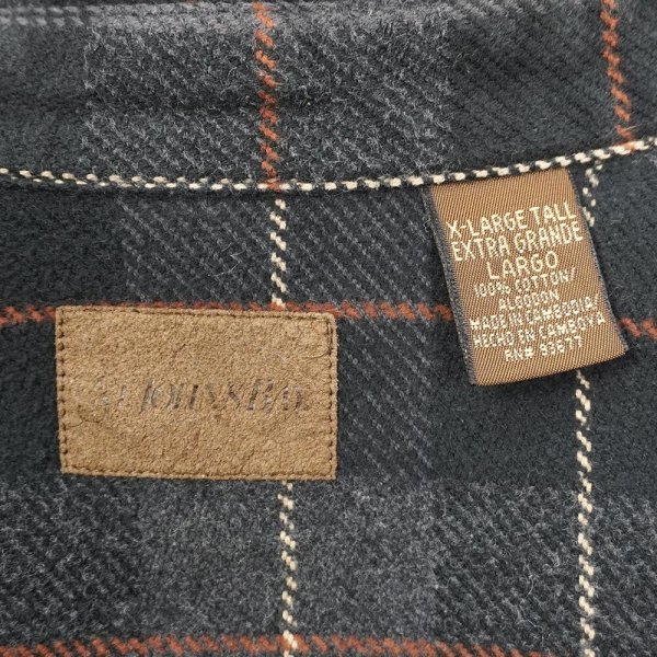 画像2: Late 90's ST JOHN'S BAY ヘビーネルシャツ "Black Plaid" (2)