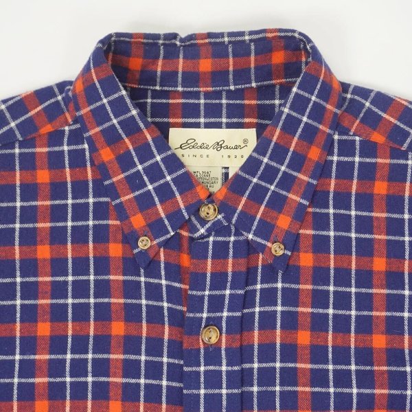 画像3: 90's Eddie Bauer フランネル ボタンダウンシャツ (3)
