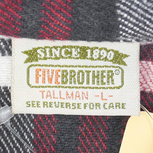 画像2: 90's FIVE BROTHER ヘビーネルシャツ "Red Plaid" (2)