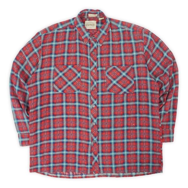 画像1: 80's SAUGATUCK プリントネルシャツ "Red Plaid" (1)