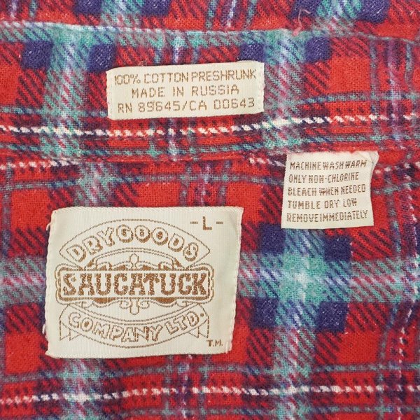画像2: 80's SAUGATUCK プリントネルシャツ "Red Plaid" (2)