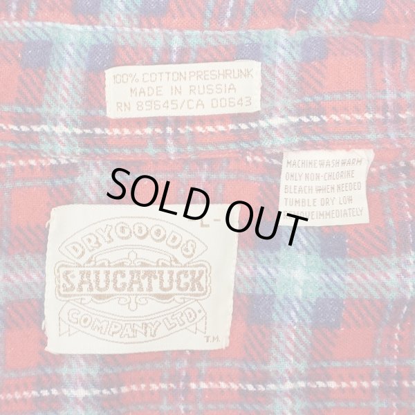 画像2: 80's SAUGATUCK プリントネルシャツ "Red Plaid" (2)
