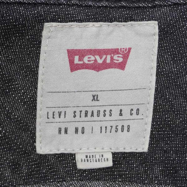 画像2: 00's Levi's 先染めブラックデニムシャツ (2)