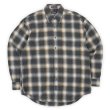 画像1: 90's GANT フランネル ボタンダウンシャツ "Navy Ombre Plaid" (1)