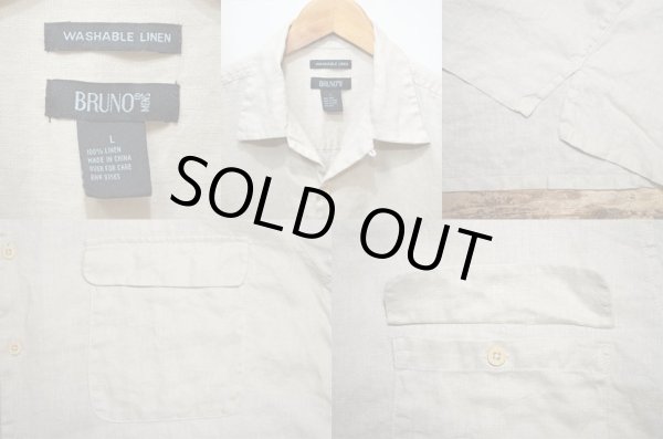 画像3: 90's BRUNO S/S オープンカラー リネンシャツ (3)