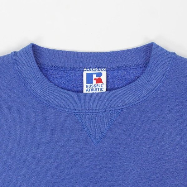 画像4: 90's RUSSELL 前V ブランクスウェット "MADE IN USA / BLUE" (4)