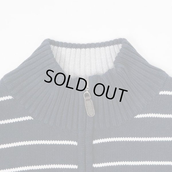 画像3: 00's L.L.Bean ボーダー柄 ハーフジップ コットンニット (3)