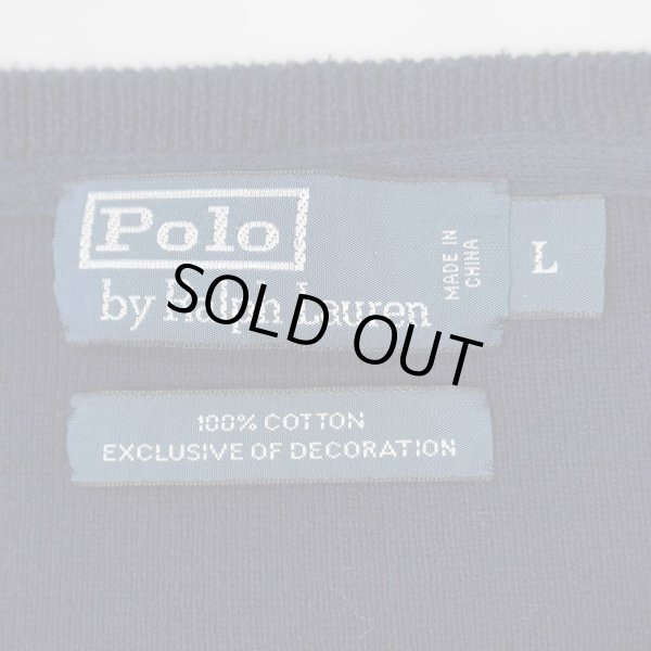 画像2: 00's Polo Ralph Lauren コットンニット "Navy" (2)