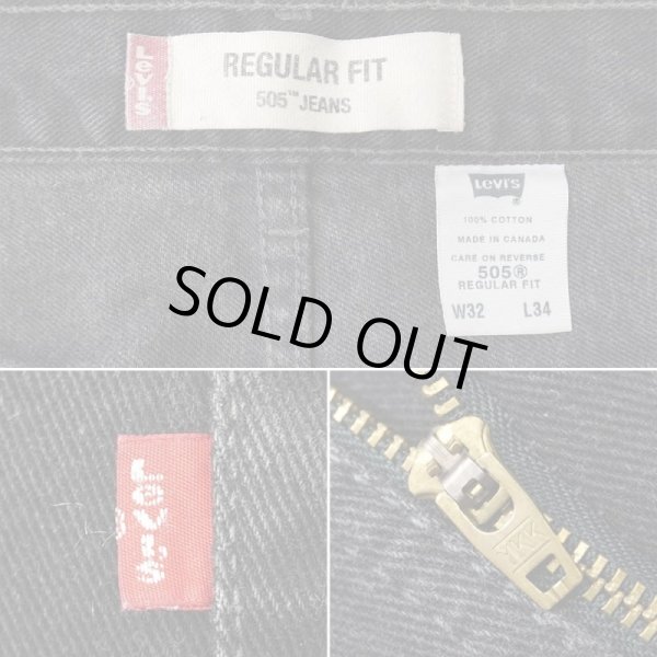 画像4: 00's Levi's 505 ブラックデニムパンツ "MADE IN CANADA / W32 L34" (4)