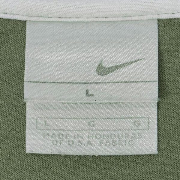 画像2: 00's NIKE スウォッシュロゴ刺繍 Tシャツ "OLIVE" (2)
