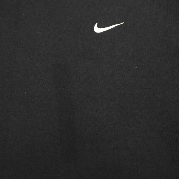画像3: 00's NIKE スウォッシュ ロゴ刺繍 Tシャツ "BLACK / DEADSTOCK" (3)