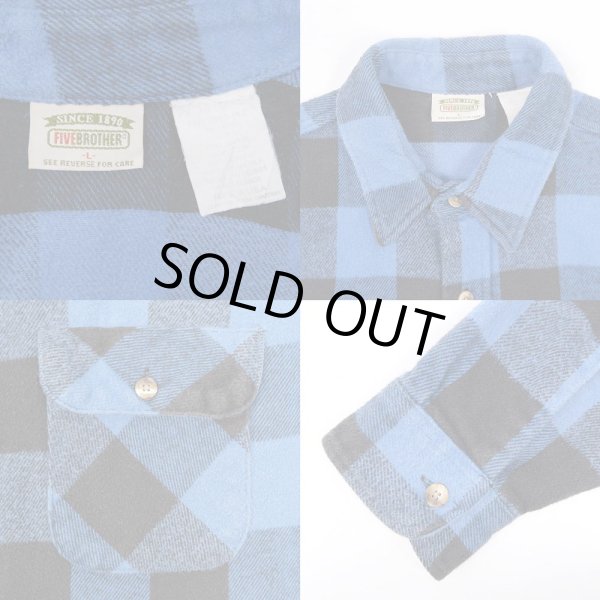 画像3: 90's FIVE BROTHER ヘビーネルシャツ "MADE IN USA" (3)