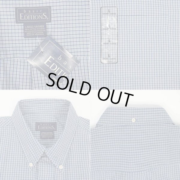 画像2: 90's BASIC EDITIONS S/S 三点留め ボタンダウンシャツ "DEADSTOCK" (2)