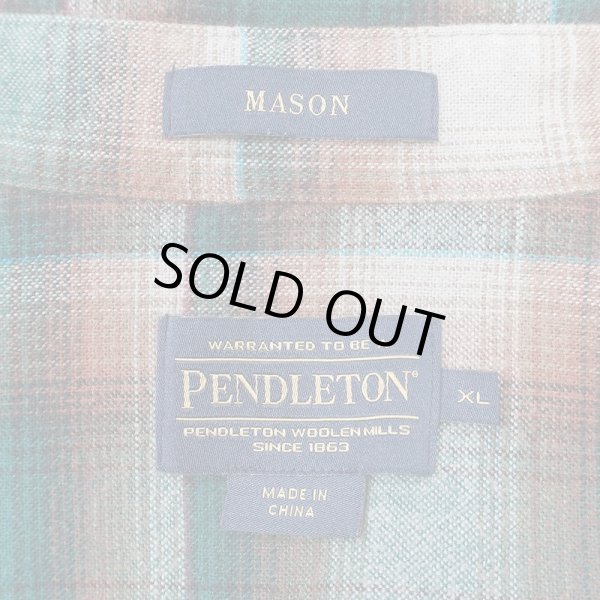 画像2: 00's Pendleton フランネル ボタンダウンシャツ "MASON / Green Omble Plaid" (2)