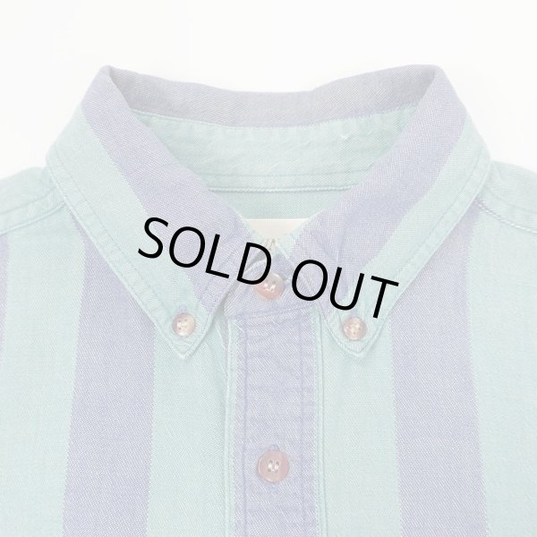 画像3: 90's ST JOHN'S BAY ストライプ柄 シャンブレーボタンダウンシャツ (3)