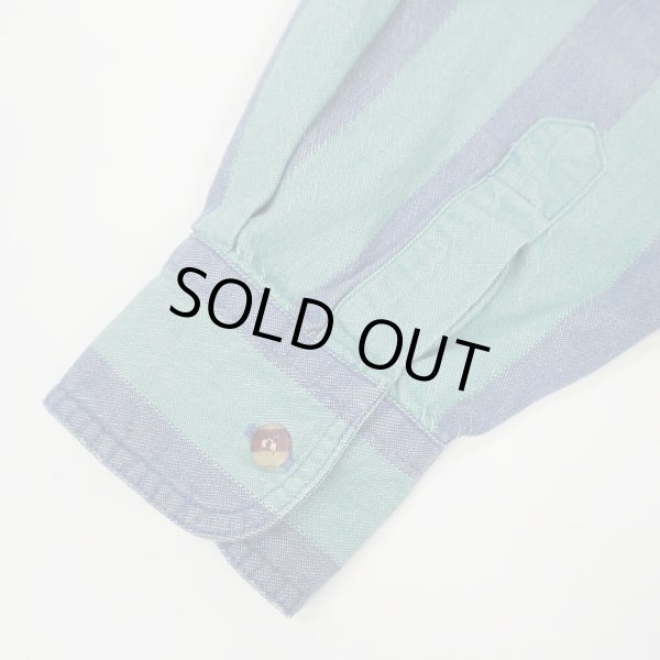 画像4: 90's ST JOHN'S BAY ストライプ柄 シャンブレーボタンダウンシャツ (4)