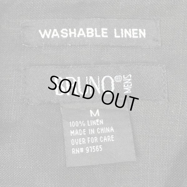 画像2: 00's BRUNO S/S オープンカラー リネンシャツ "BLACK" (2)