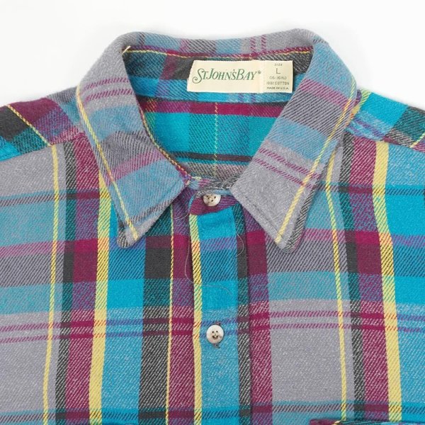 画像3: 80's ST JOHN'S BAY ヘビーネルシャツ "MADE IN USA / FIVE BROTHER OEM" (3)