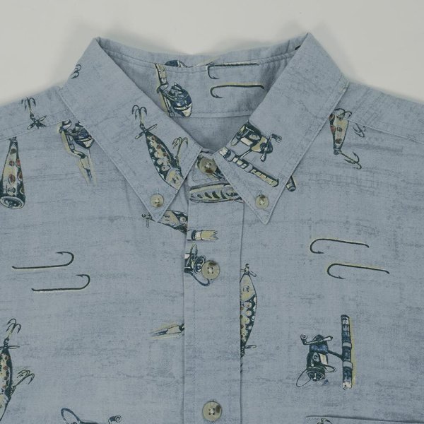 画像4: 00's Woolrich S/S 総柄 ボタンダウンシャツ (4)