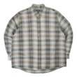画像1: 90's TRADER BAY フランネル ボタンダウンシャツ "Gray×Green Ombre Plaid" (1)