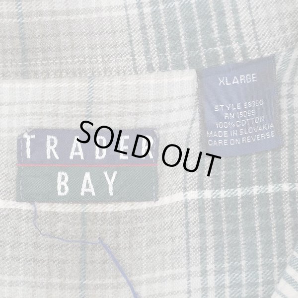 画像2: 90's TRADER BAY フランネル ボタンダウンシャツ "Gray×Green Ombre Plaid" (2)
