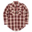 画像1: 90's PLAINS ウエスタンシャツ "Red Ombre Plaid / DEADSTOCK" (1)