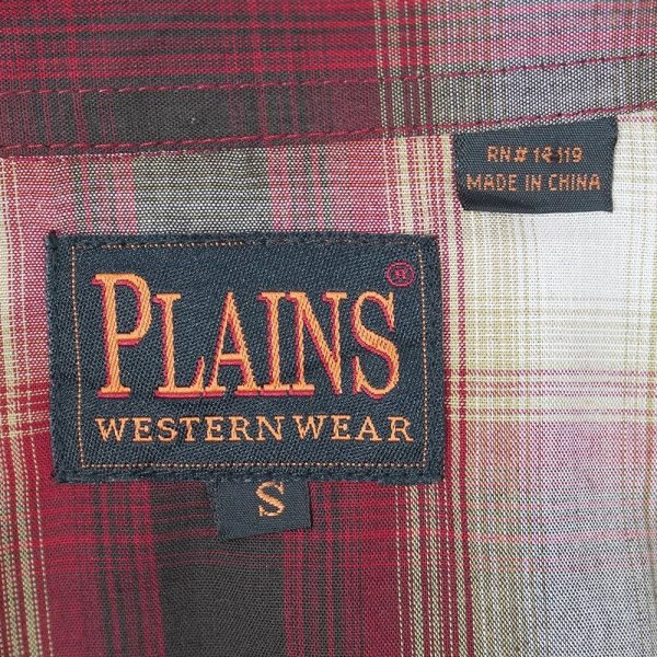 画像2: 90's PLAINS ウエスタンシャツ "Red Ombre Plaid / DEADSTOCK" (2)