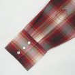 画像4: 90's PLAINS ウエスタンシャツ "Red Ombre Plaid / DEADSTOCK" (4)
