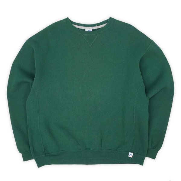 画像1: 00's RUSSELL リバースウィーブタイプ ブランクスウェット "GREEN" (1)