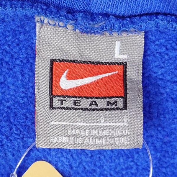 画像2: 90-00's NIKE センタースウォッシュロゴ スウェットパーカー "FADE BLUE" (2)