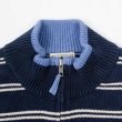 画像3: 00's L.L.Bean マルチボーダー柄 ハーフジップ コットンニット (3)